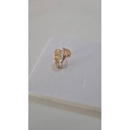 ANELLO Da Donna In ORO GIALLO BIANCO ROSSO 18 KARATI 750% Tre Colori Diamantato