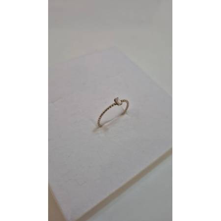 ANELLO Donna ORO GIALLO 18 Kt 750% Con Zircone Bianco Centrale Baguette E Sfere