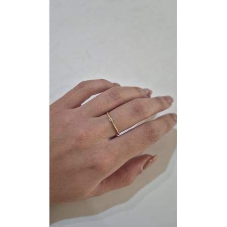 ANELLO Donna In ORO ROSA 18 Karati 750% Con Zircone Bianco Centrale Quadrato