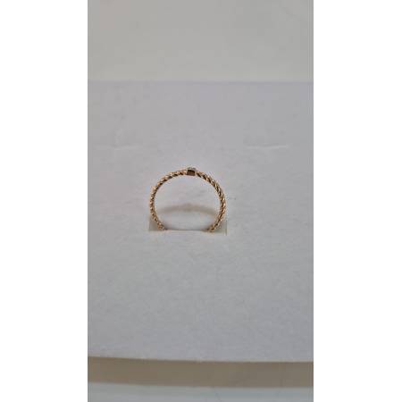 ANELLO Donna In ORO ROSA 18 Karati 750% Con Zircone Bianco Centrale Quadrato
