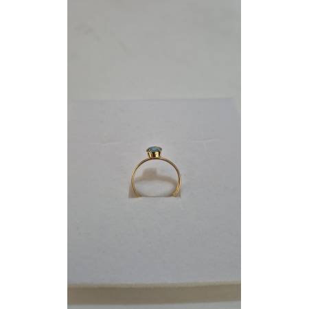 ANELLO Da Donna In ORO GIALLO 18 Karati 750% Con Zircone Verde Centrale Tondo