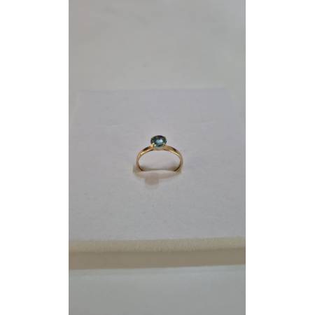 ANELLO Da Donna In ORO GIALLO 18 Karati 750% Con Zircone Verde Centrale Tondo