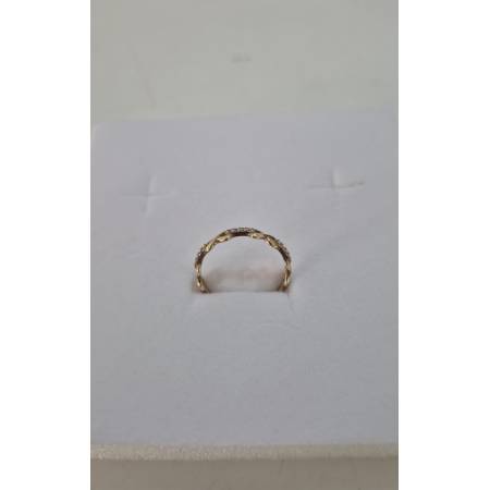 ANELLO Donna In ORO GIALLO 18 Karati 750% Con INFINITO E Zirconi Bianchi Tondi