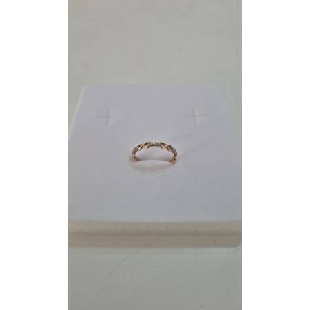 ANELLO Donna In ORO GIALLO 18 Karati 750% Con INFINITO E Zirconi Bianchi Tondi