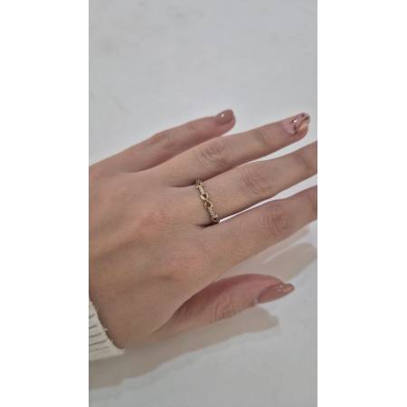 ANELLO Donna In ORO GIALLO 18 Karati 750% Con INFINITO E Zirconi Bianchi Tondi