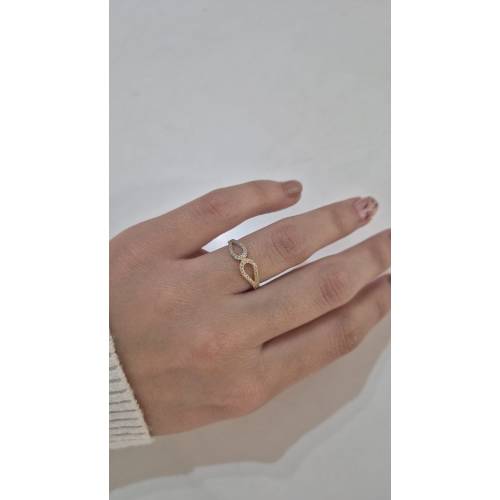 ANELLO Donna Con Zirconi Bianchi In...