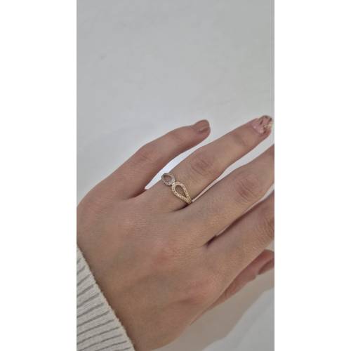 ANELLO Donna Con Zirconi Bianchi In...