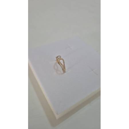 ANELLO Donna Con Zirconi Bianchi In ORO GIALLO E BIANCO Bicolore 18 Karati 750%