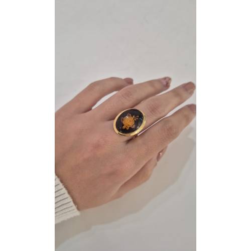 ANELLO Da Donna Cammeo In AMBRA Scura...