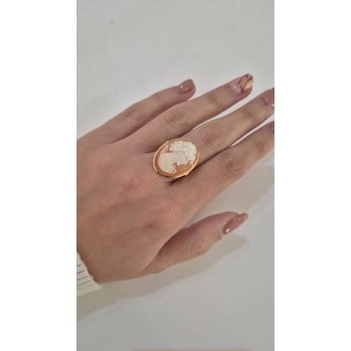 ANELLO Da Donna Cammeo Ovale Di...