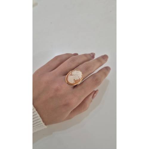 ANELLO Da Donna Cammeo Ovale Di...
