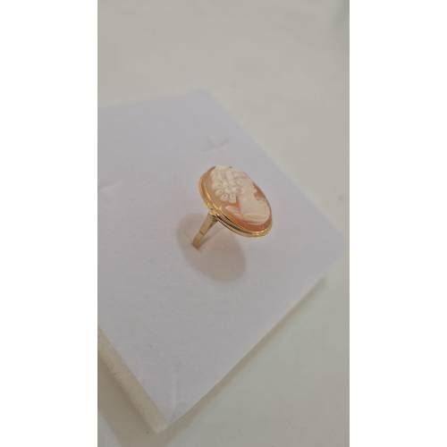 ANELLO Da Donna Cammeo Ovale Di...