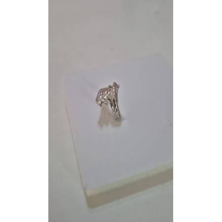 ANELLO A Fascia Da Donna In ORO BIANCO 18 Karati 750% Sfaccettato E Diamantato