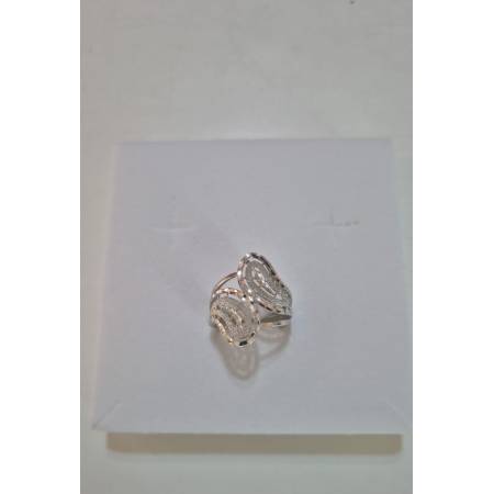 ANELLO A Fascia Da Donna In ORO BIANCO 18 Karati 750% Sfaccettato E Diamantato