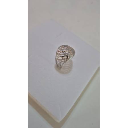ANELLO A Fascia Da Donna In ORO BIANCO 18 Karati 750% Sfaccettato E Diamantato