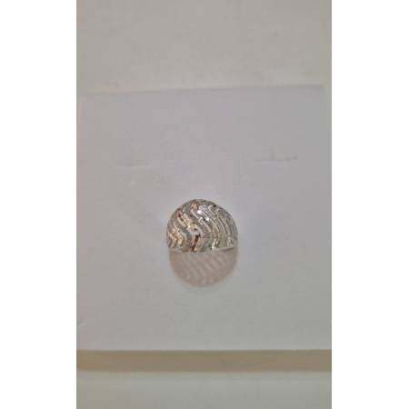 ANELLO A Fascia Da Donna In ORO BIANCO 18 Karati 750% Sfaccettato E Diamantato