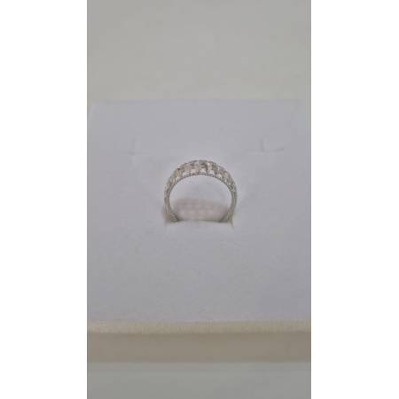 ANELLO A Fascia Sottile Da Donna In ORO BIANCO 18 Karati 750% Lucido Diamantato