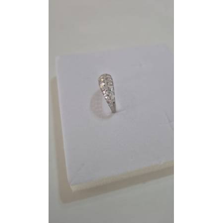 ANELLO A Fascia Sottile Da Donna In ORO BIANCO 18 Karati 750% Lucido Diamantato