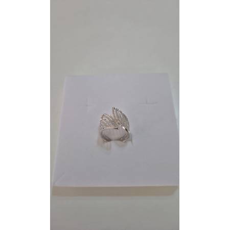 ANELLO Fascia Larga Donna In ORO BIANCO 18 Karati 750% Diamantato E Sfaccettato