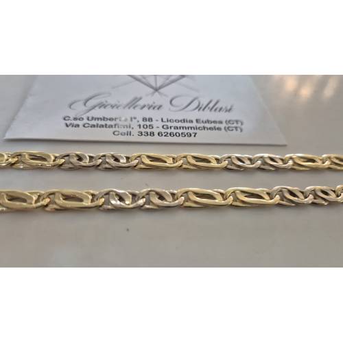 COLLANA Unisex ORO Bicolor GIALLO...