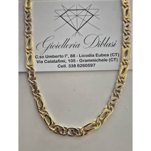 COLLANA Unisex ORO Bicolor GIALLO...