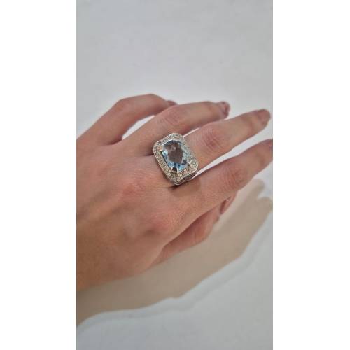 ANELLO Donna In ORO BIANCO 18 Karati...