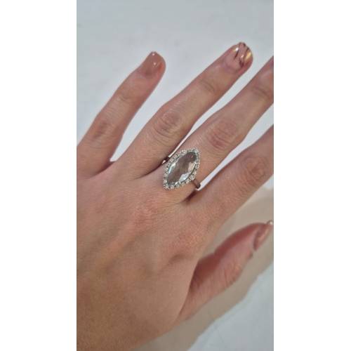 ANELLO Donna In ORO BIANCO 18 Karati...