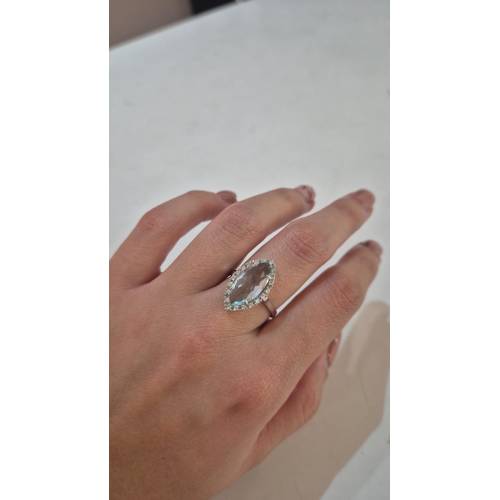 ANELLO Donna In ORO BIANCO 18 Karati...