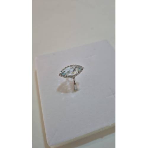 ANELLO Donna In ORO BIANCO 18 Karati...