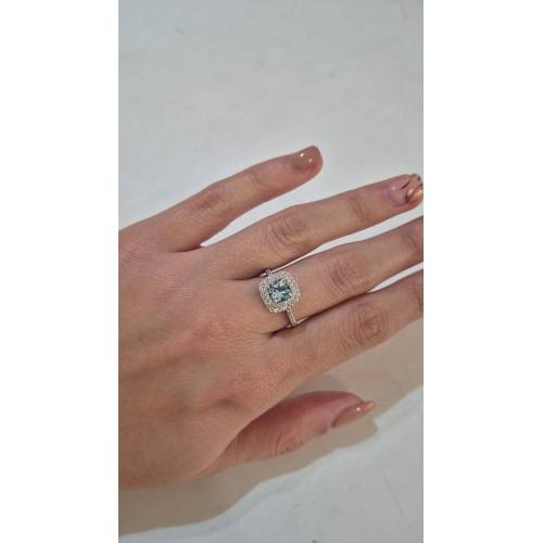 ANELLO Donna In ORO BIANCO 18 Karati...