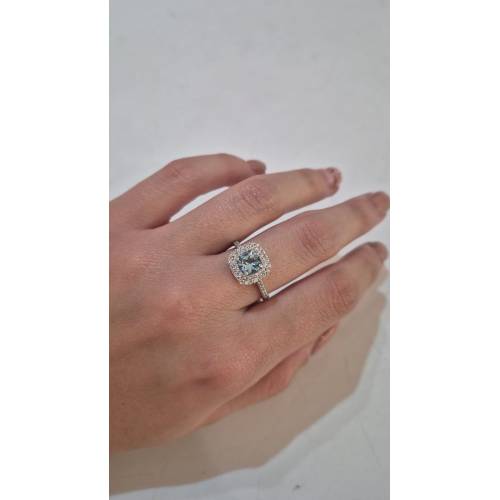 ANELLO Donna In ORO BIANCO 18 Karati...