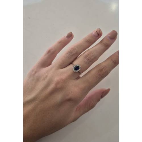 ANELLO Donna In ORO BIANCO 18 Karati...