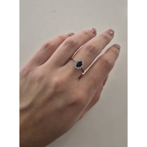 ANELLO Donna In ORO BIANCO 18 Karati...