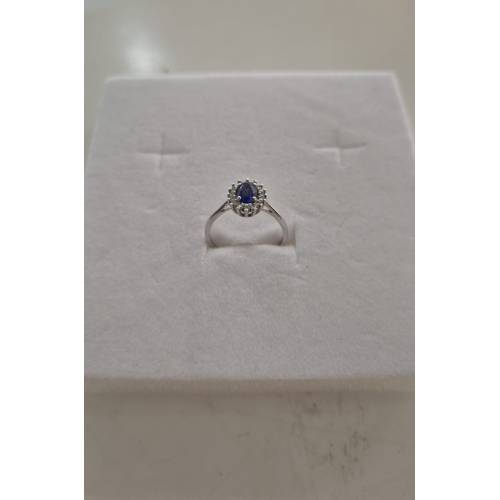 ANELLO Donna In ORO BIANCO 18 Karati...