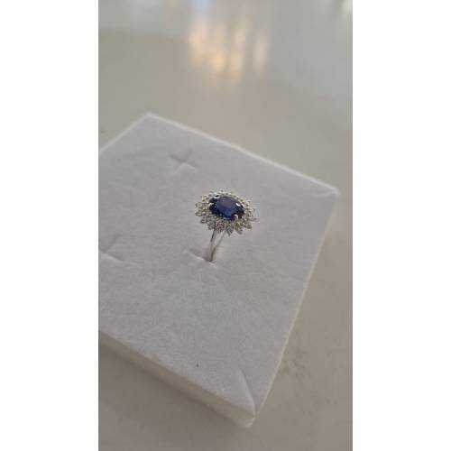 ANELLO Donna In ORO BIANCO 18 Karati...