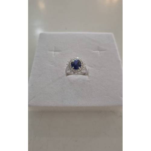 ANELLO Donna In ORO BIANCO 18 Karati...