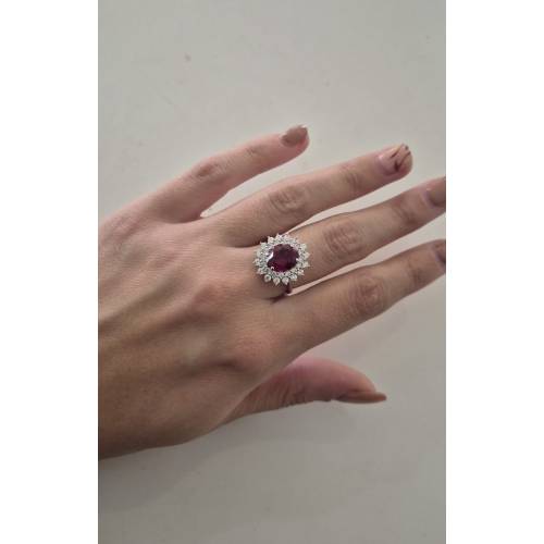 ANELLO Donna ORO BIANCO 18 Karati...