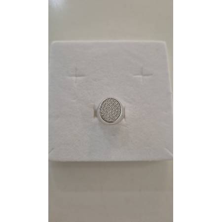 ANELLO Donna CHEVALIER Da Mignolo Ovale Pavè Zirconi ORO BIANCO 18 Karati 750%