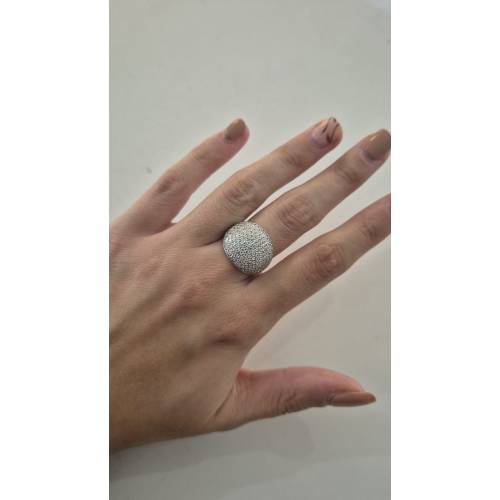 ANELLO Da Donna A Fascia Larga Pavè...