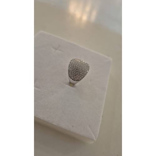 ANELLO Da Donna A Fascia Larga Pavè...