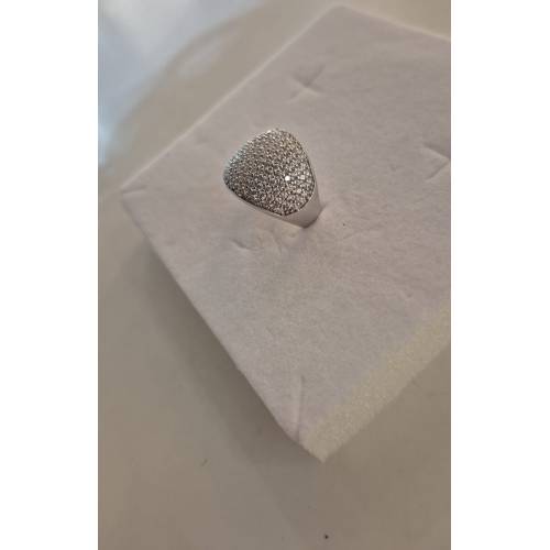 ANELLO Da Donna A Fascia Larga Pavè...