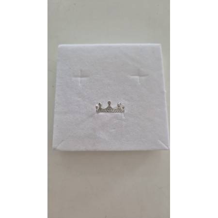 ANELLO Da Donna CORONA Pavè Zirconi Tondi Bianchi In ORO BIANCO 18 Karati 750%