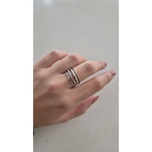 ANELLO Da Donna Fascione A Fili Lisci...