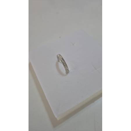 ANELLO Donna Fascia Pavè Con Zirconi Tondi Bianchi In ORO BIANCO 18 Karati 750%