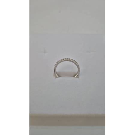 ANELLO Donna Fascia Pavè Con Zirconi Tondi Bianchi In ORO BIANCO 18 Karati 750%