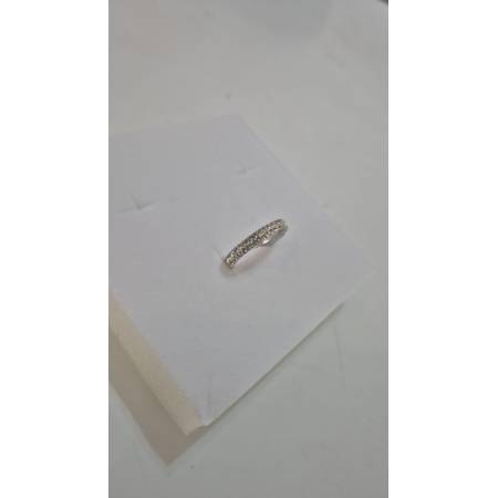 ANELLO Donna Fascia Pavè Con Zirconi Tondi Bianchi In ORO BIANCO 18 Karati 750%