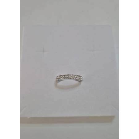ANELLO Donna Fascia Pavè Con Zirconi Tondi Bianchi In ORO BIANCO 18 Karati 750%