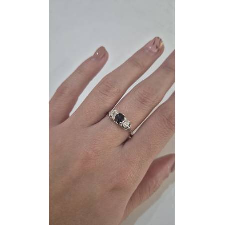 ANELLO Da Donna Trilogy In ORO BIANCO 18 Karati 750% Con Zirconi Blu E Bianchi