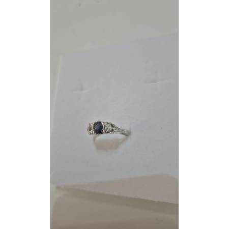 ANELLO Da Donna Trilogy In ORO BIANCO 18 Karati 750% Con Zirconi Blu E Bianchi