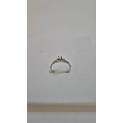 ANELLO Donna Solitario ORO BIANCO 18...